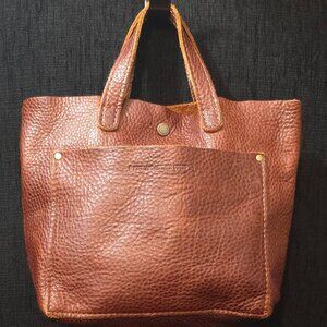 Portland Leather Goods Nutmeg Brown Pebbled Leather Mini Crossbody Tote